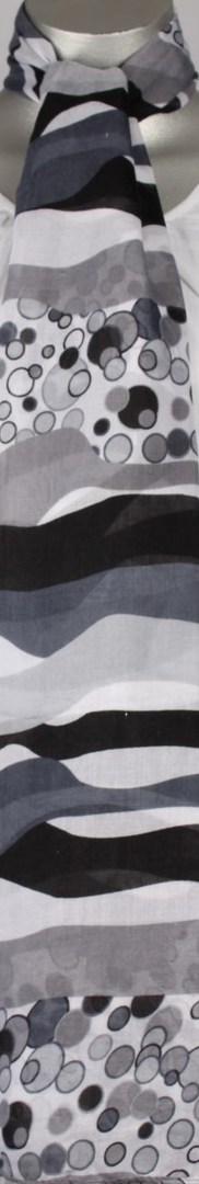Printed viscose scarf. SC/4191/BLK image 0